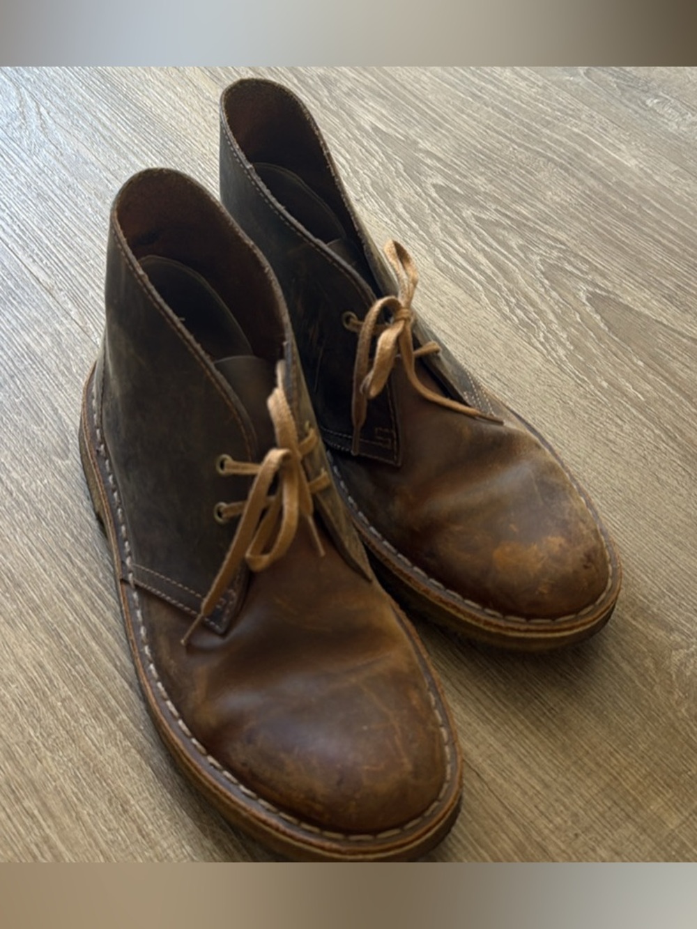 Vintage Distressed Leather Chukka Boots - Clark’s